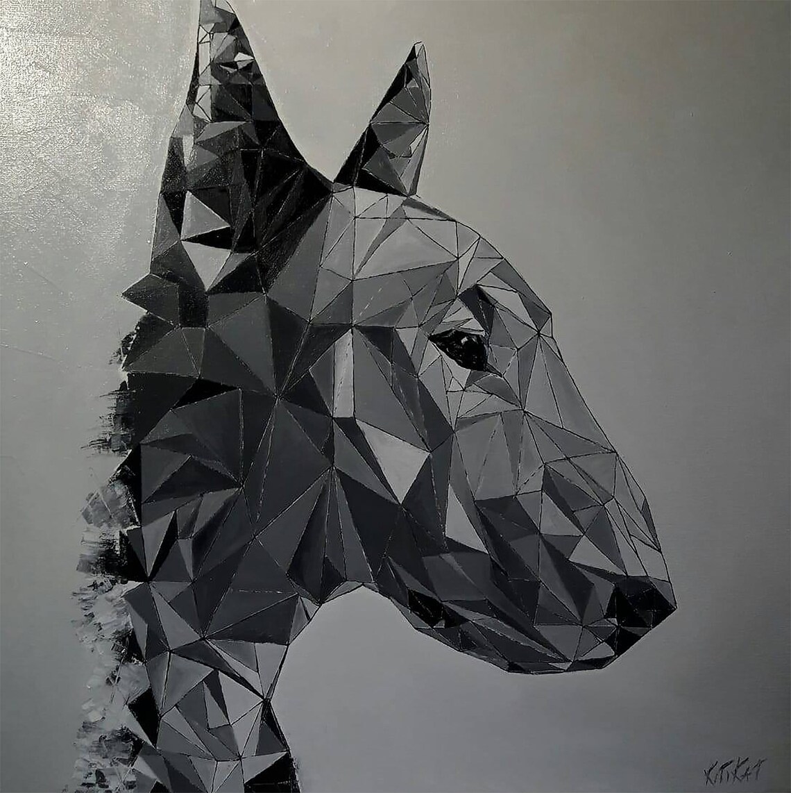 Geometric dog portrait Modern pop art Contemporary painting Etsy