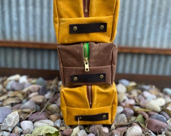 Gewachste Leinwand Dopp Kit | Kulturbeutel
