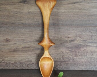 Handmade Maple Wood Spoon, Original Design, Linseed Oil Finish