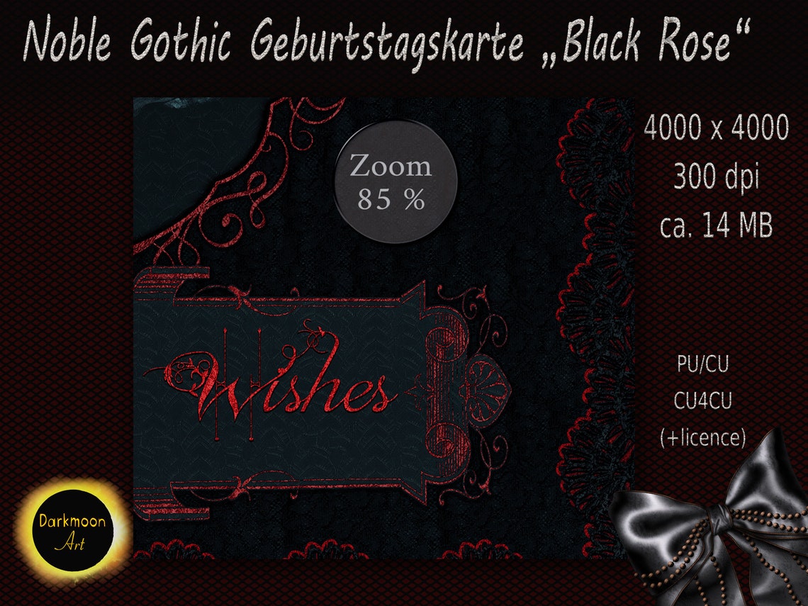 Alternative Karte Geburtstag Gothic Schwarze Rose Etsy