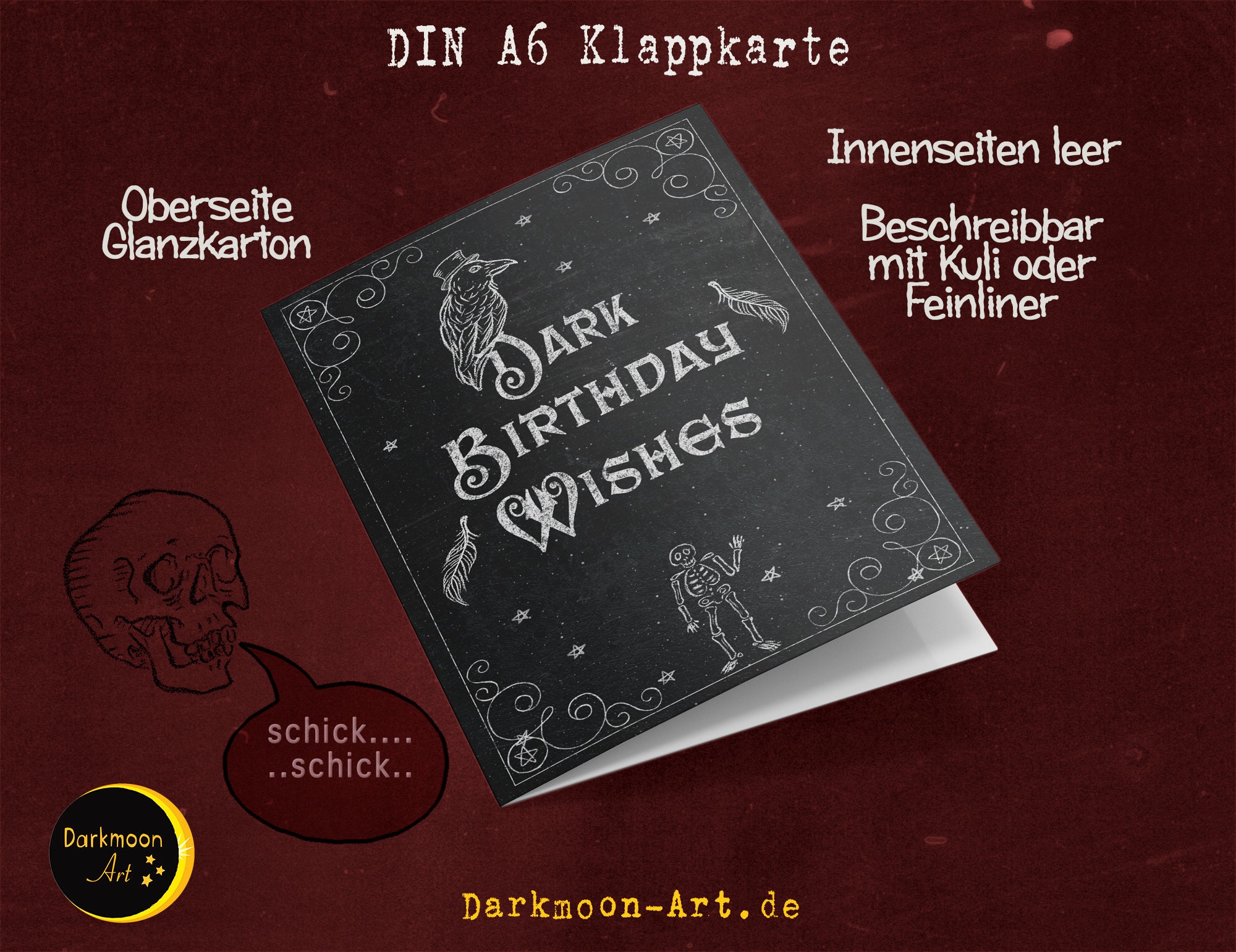 Personalisierte Goth Karte Geburtstag Rabe Geburtstagskarte Etsy.de