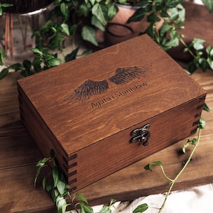 Scatole per foto incise, ricordo in legno, bambino personalizzato, scatola grande, scatola per matrimonio con biglietto, regalo personalizzato, scatola in legno, scatola ricordo, ricordo