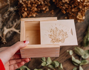 Petite boîte en bois non peinte pour USB, boîte cadeau, souvenir, cadeau personnalisé