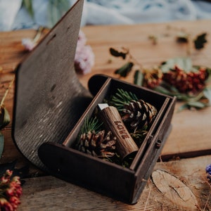 Caja de madera para USB, unidad flash personalizada, libro, embalaje de memoria USB, regalo de boda