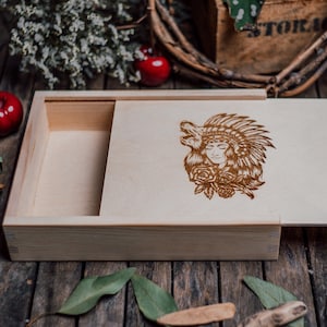Unpainted Personalized Box, 6x9 Prints Storage, Memory Keeper, Natural Wood