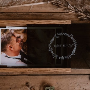 Glass OAK 4x6 Prints, Oak Wooden Glass Box, Photo Storage, Gift Box, Wedding Present