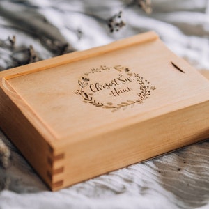 4x6 Fotobox, personalisiert, Holz Andenken, Holzkiste, Hochzeitsfotografie, Geschenkbox