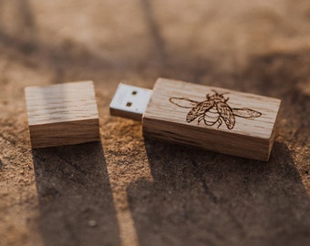 Oak, Usb Drive, 16-256gb 3.0, Personalized Usb, wedding gift, engraved usb, Custom Usb, Usb Flash Drive, photography usb, for photographer