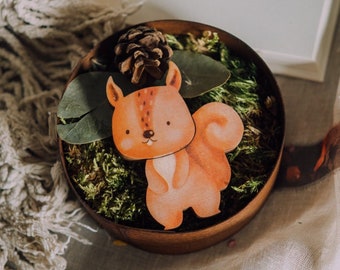 Écureuil en bois USB, usb personnalisé, lecteur flash, usb de mariage, gardien de mémoire, nouveau cadeau de bébé, animaux des bois