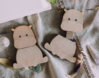 Hippo Wooden USB, custom usb, flash drive, wedding usb, memory keeper, New Baby Gift, woodland animals