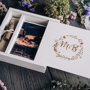 Caja para fotografías, impresiones de 4 x 6, almacenamiento USB de 3,0 pulgadas, contenedor de recuerdos, embalaje para fotografías