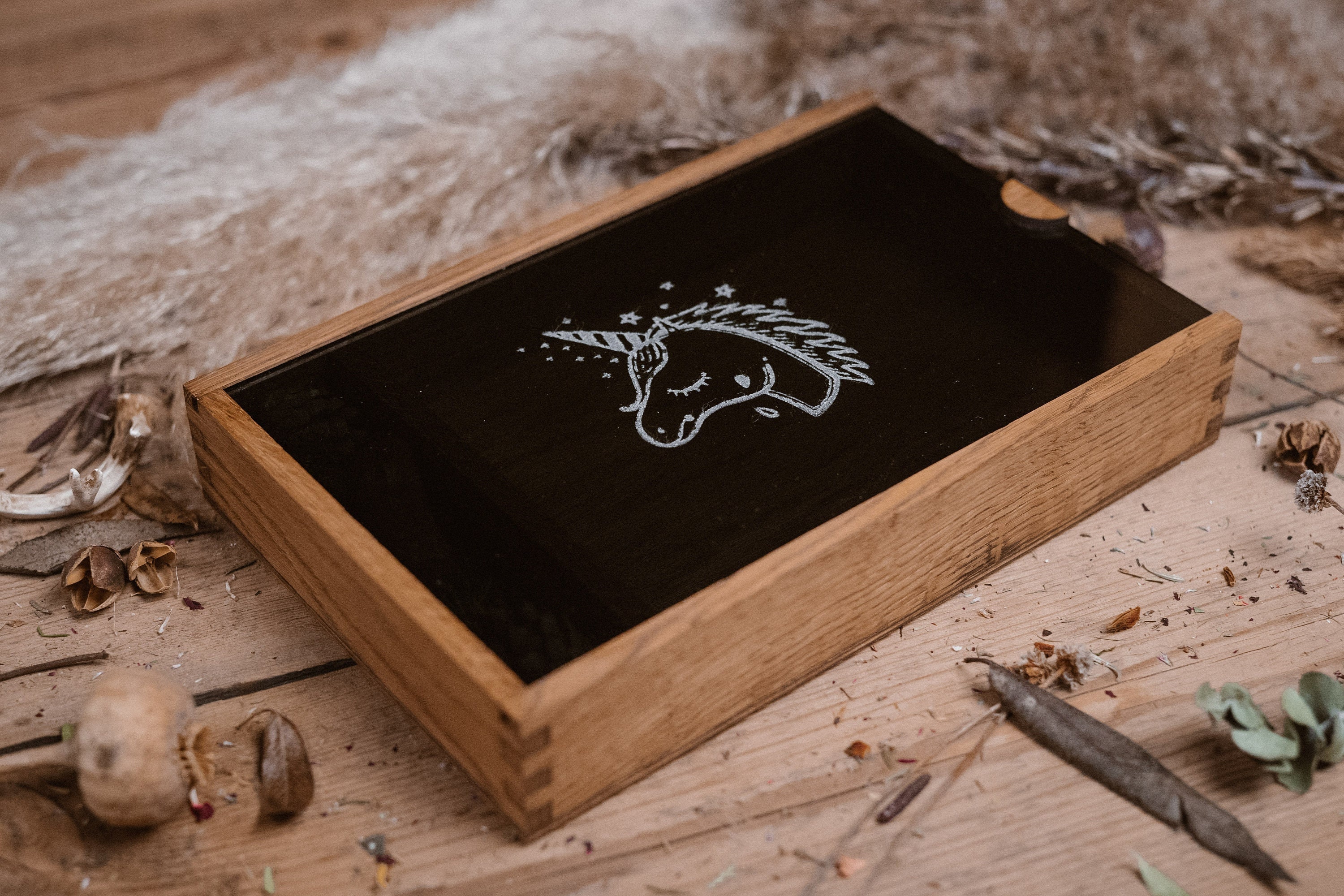 Wooden Glass Box, 6x9 Photo Storage, Memory Stick, 3.0 Flash
