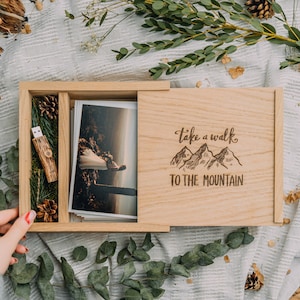 Oak Wooden Box for 4x6 Prints, Photographt Packaging, Mamory Keeper, Anniversary gift