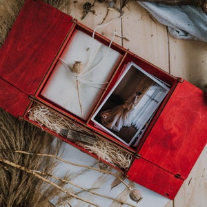 Wedding Box, 5x7 Prints, Photo Storage, Wooden Flash Drive, Birthday Present, Memory Stick
