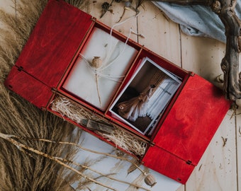 Hochzeitsbox, 5x7 Drucke, Fotoaufbewahrung, Flash Drive aus Holz, Geburtstagsgeschenk, Memory Stick