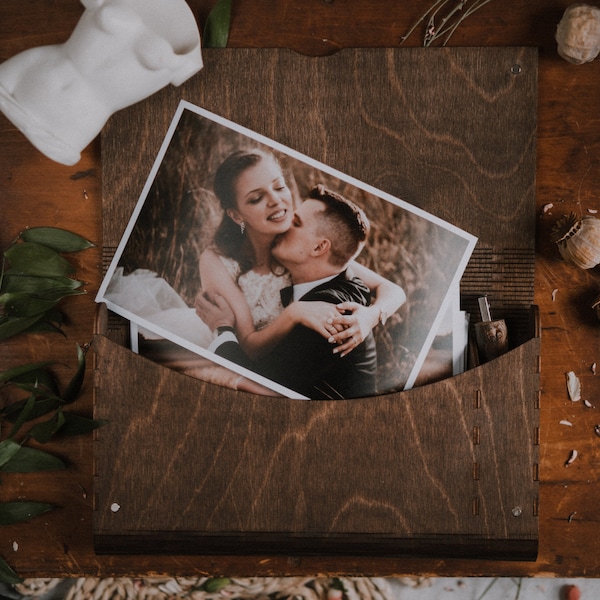 5x7 Fotobox aus Holz, Drucke Verpackung, 3.0 Flash Drive, USB-Aufbewahrung, Hochzeitsfotografie