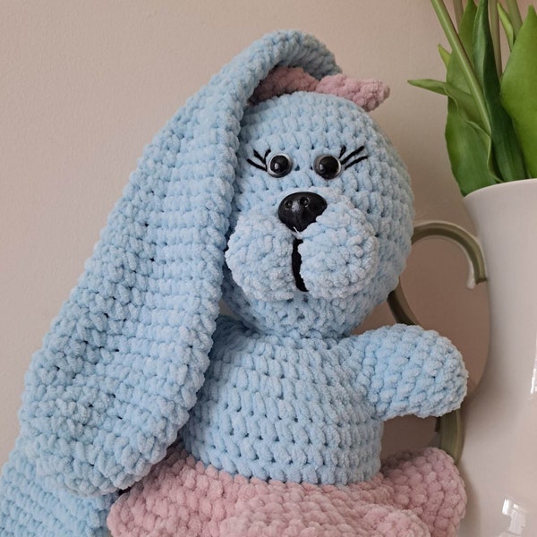 Crochet bunny, amigurumi. A toy for a small child