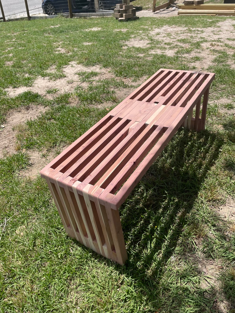 2/3 Skip Row Cedar Bench Outdoor Etsy