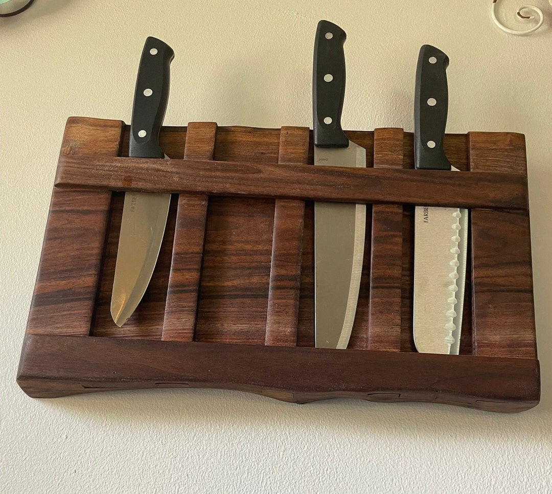 Live Edge Walnut Knife Rack Etsy