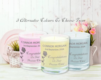 Personalized Christening Candle – Soy Aromatherapy, Engraved Gift