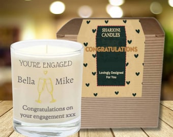 Engagement Gift For Her-For Him-For Daughter Or Friend-Personalised Candle