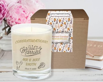 Personalized Wedding Candle – Ylang Ylang Scent, Soy Wax Bride & Groom Gift