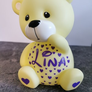 Bear child night light, personalized teddy bear with first name, perfect as a gift image 5