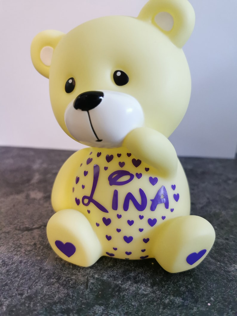 Bear child night light, personalized teddy bear with first name, perfect as a gift image 5