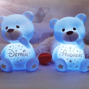 Teddy bear personalized night light I Personalized night light first name date of birth, weight I Customized personalized baby night light image 4