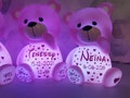 Personalized night light teddy bear I Personalized night light with first name, date of birth, weight I Personalized baby night light product logo