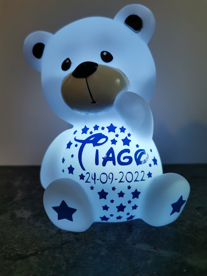 Bear child night light, personalized teddy bear with first name, perfect as a gift image 3