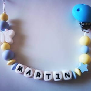 Personalized pacifier attachment with first name