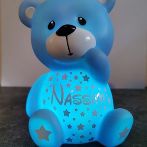 Bear child night light, personalized teddy bear with first name, perfect as a gift image 2