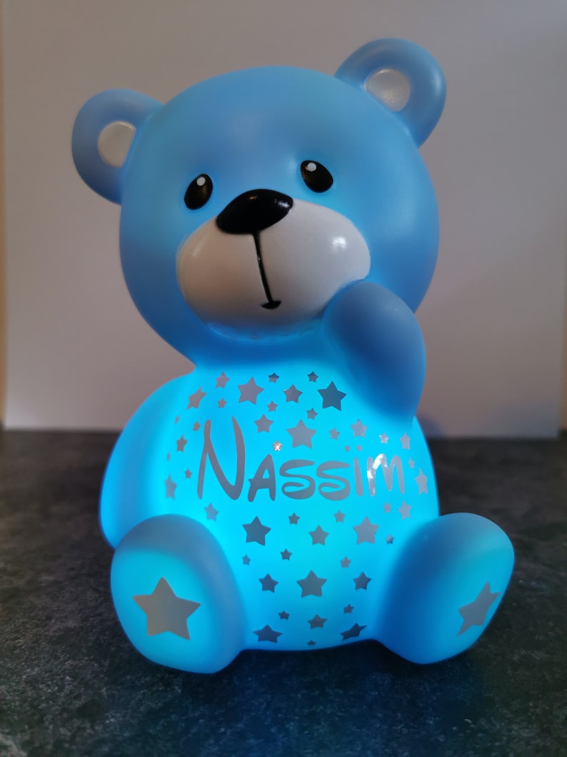 Bear child night light, personalized teddy bear with first name, perfect as a gift image 2