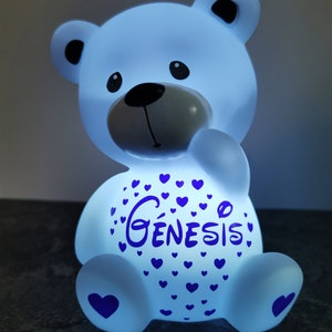 Bear child night light, personalized teddy bear with first name, perfect as a gift image 4