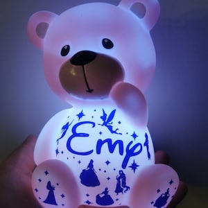 Bear child night light, personalized teddy bear with first name, perfect as a gift image 9
