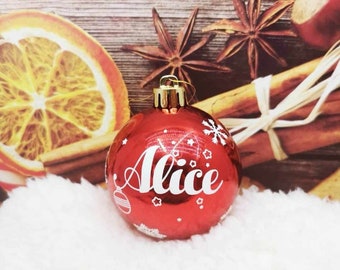 Boules de Noël personnalisées, décoration de sapin de Noël,décoration de Noël, boule avec prénom, cadeau de Noël original
