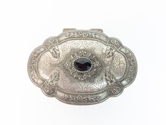 Vintage French Jewelry Box Silver Jewelry Box Meta