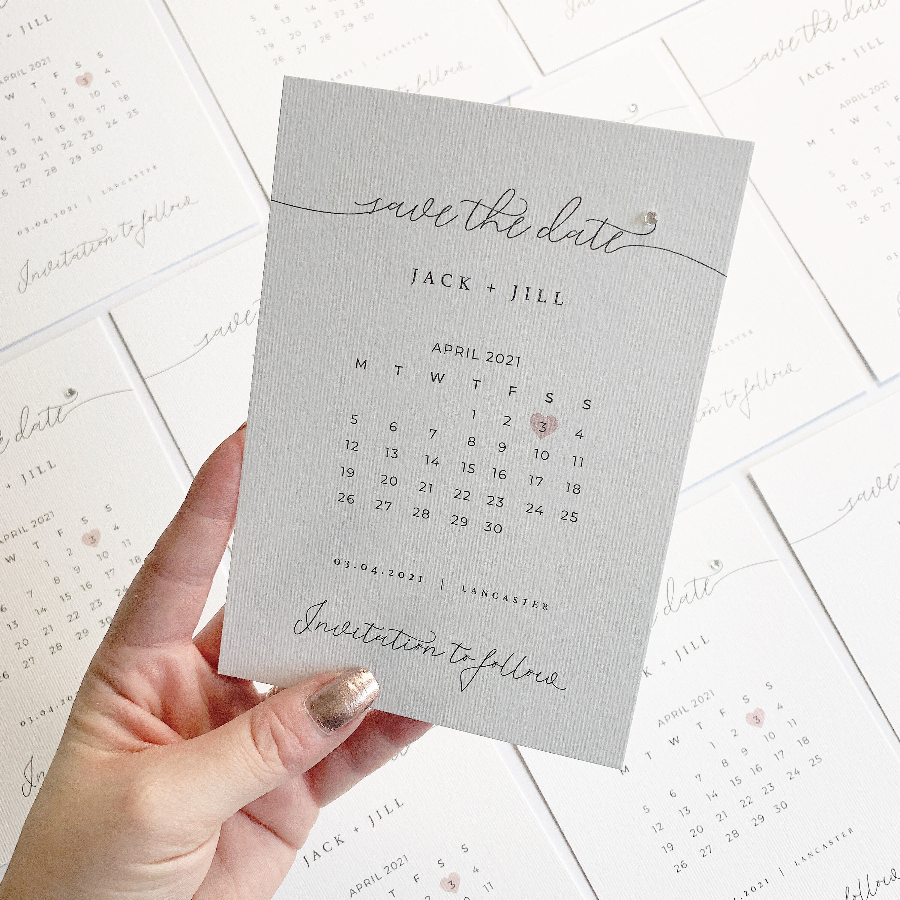 Calendar Style Save The Date Invitation Etsy
