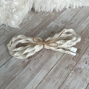 Boho Macrame Charging Cord | Aesthetic Phone Lighting Cable | Cottage Core Home Goods | USB C iPhone Android Charger | Cozy Tech Accessory
