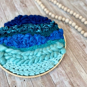 Woven Wall Hanging: Round Boho Fiber Art Tapestry