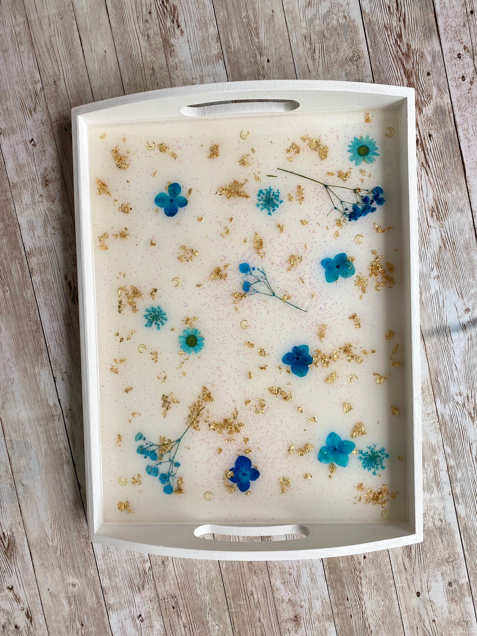 Pressed Flower Resin Decorative Serving Tray bohemian & Etsy