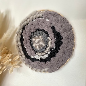 Round Woven Wall Hanging: Boho Fiber Art Tapestry