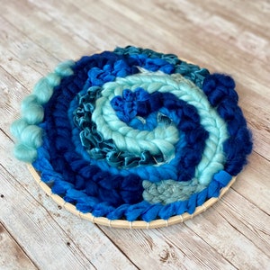 Woven Wall Hanging: Round Boho Fiber Art Tapestry