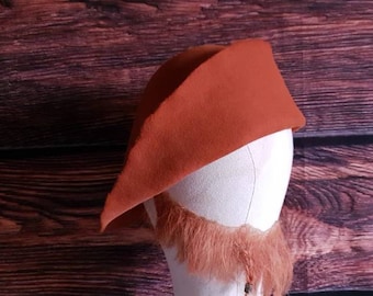 Medieval Peasant or Pilgrim Wool Felt Hat, for reenactment or LARP