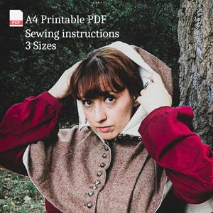 Patrón digital de capucha liripipe medieval del siglo XIV