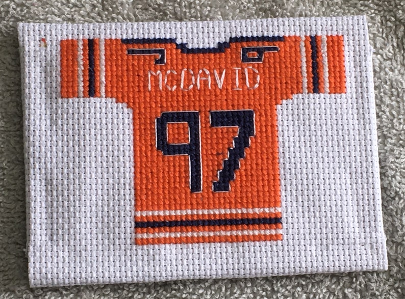 Edmonton Oilers 97 Conner McDavid Hockey Jersey Cross Stitch Etsy