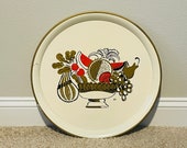 Vintage Hand-Decorated Large Tole by Pilgrim Art Tray, 1960s