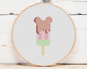 Ice Cream Cross Stitch Pattern: Summer Food Decor (Digital Download)