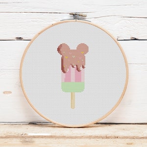 Patrón de punto de cruz de helado: Decoración gastronómica de verano (descarga digital)